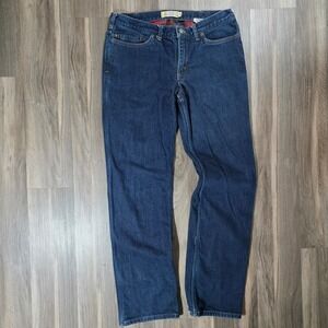 Carhartt Womens Flannel Lined Jeans Original Fit Straight Leg Dark Wash Size 10R